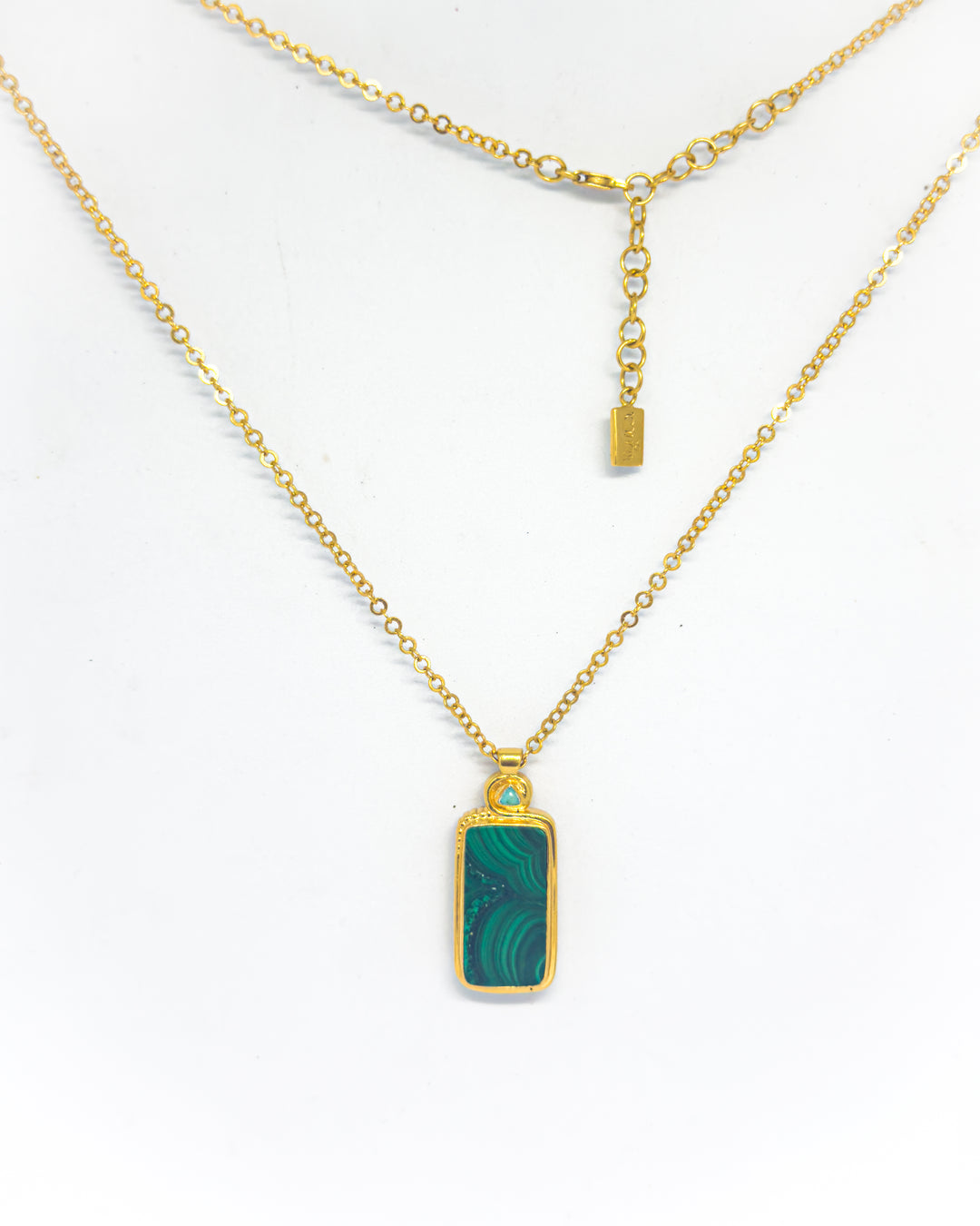 Malachite Snake Necklace (Gold Plated)