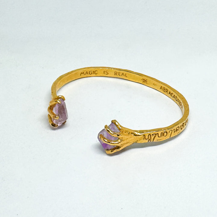 Amethyst Hands Bracelet (Gold Plated)