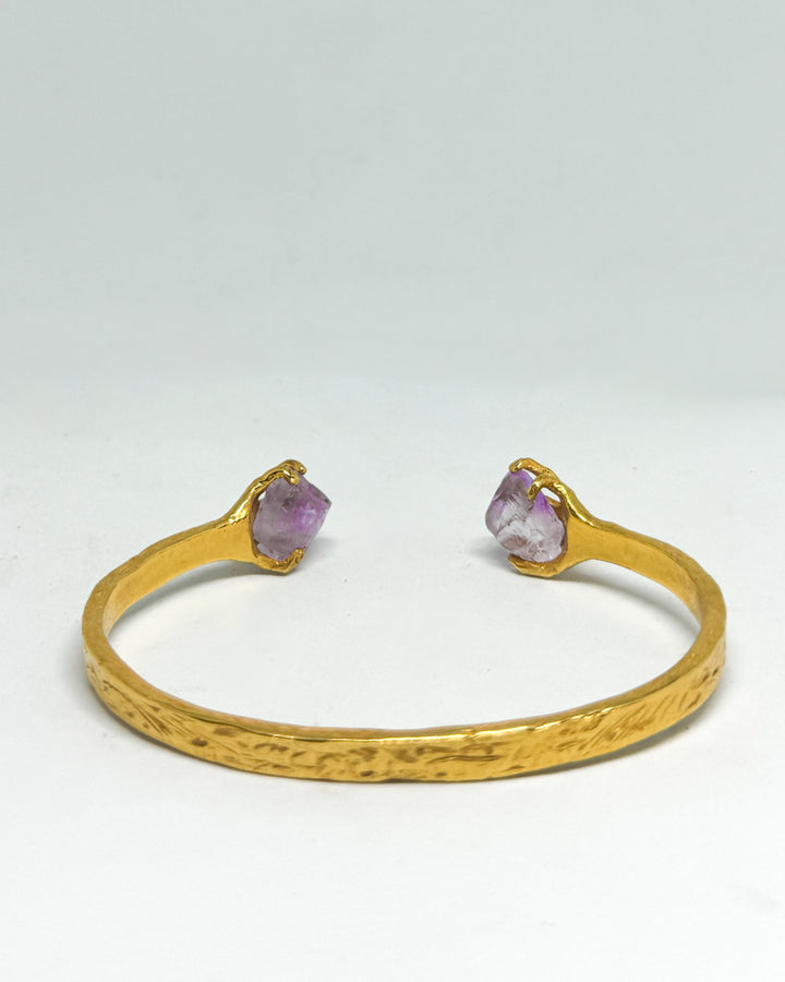 Amethyst Hands Bracelet (Gold Plated)