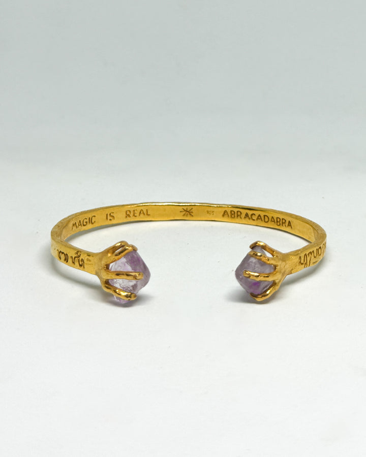 Amethyst Hands Bracelet (Gold Plated)