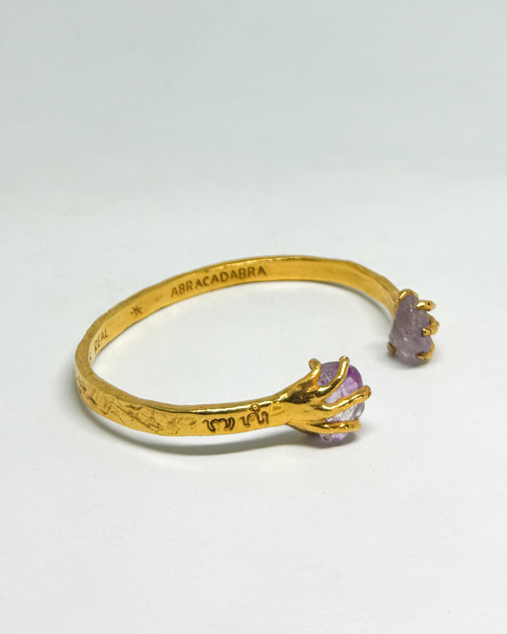 Amethyst Hands Bracelet (Gold Plated)