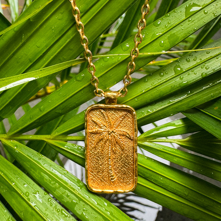 Palm Tree Necklace (Gold Plated)