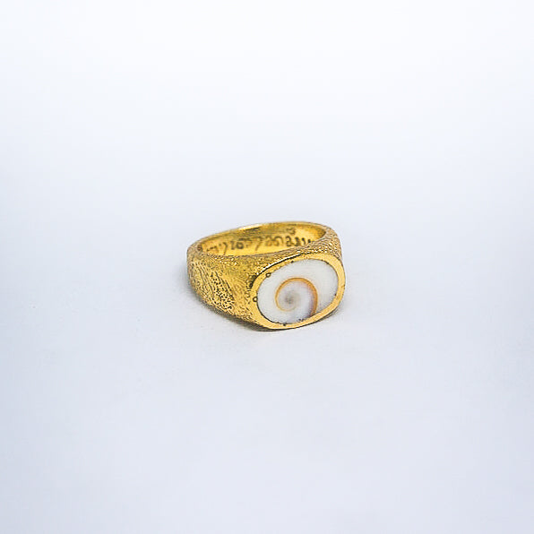 Eye of Shiva Shell Ring (Gold Plated)