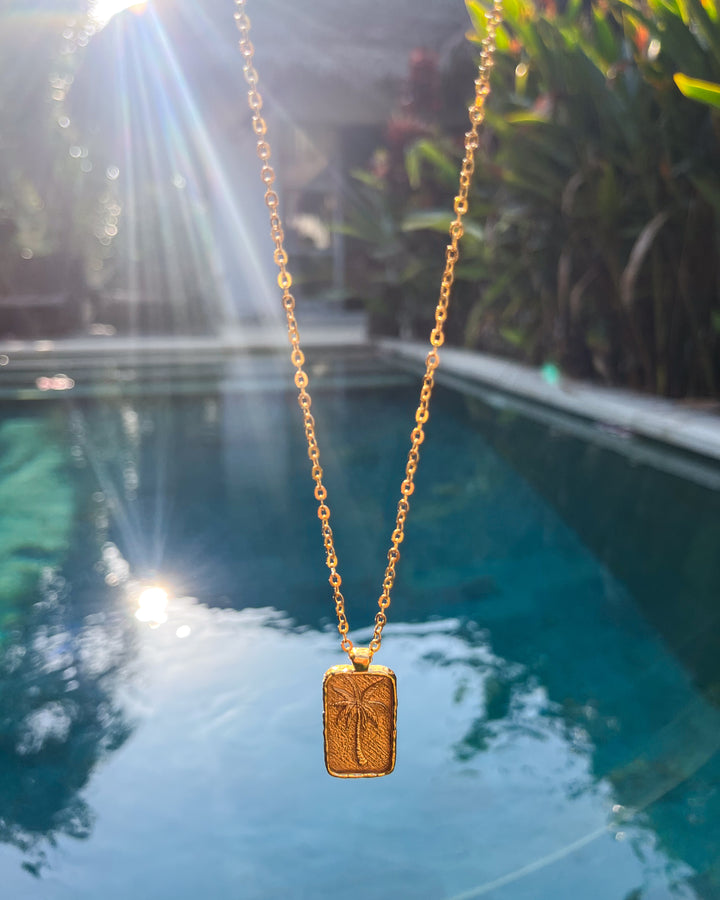 Palm Tree Necklace (Gold Plated)